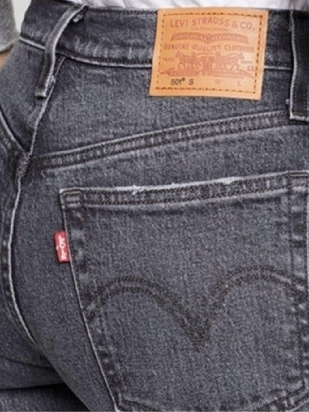 Levi's 501 S Skinny Button Fly Jeans Coal Black Grey Sz 30 NWT